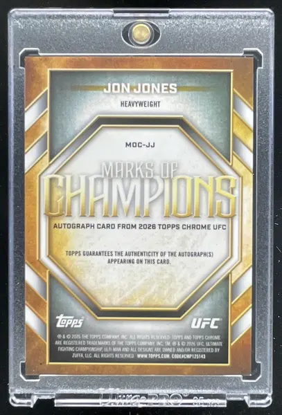 2026 Topps Chrome UFC Marks of Champions Gold Geometric #JJ Jon Jones Auto /50