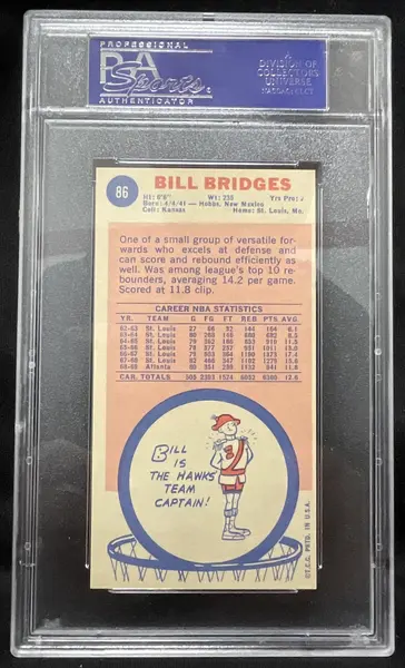 1969-70 Topps #86 Bill Bridges RC PSA 8