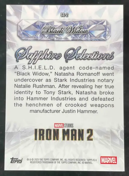 2025 Topps Chrome Marvel Studios Sapphire Sapphire Selections #SS-2 Black Widow