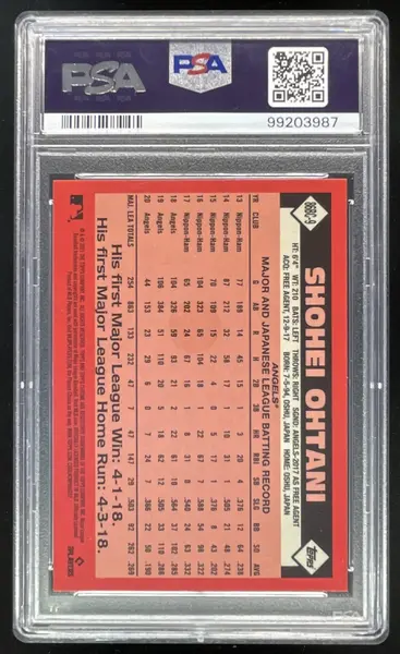 2021 Topps Chrome 1986 Topps Baseball #86BC-9 Shohei Ohtani PSA 10
