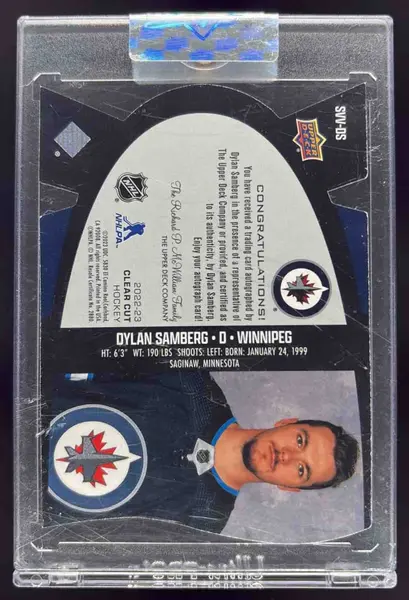 2022-23 Upper Deck Clear Cut 2022 23 Vintage Views #SVV-DS Dylan Samberg RC Auto