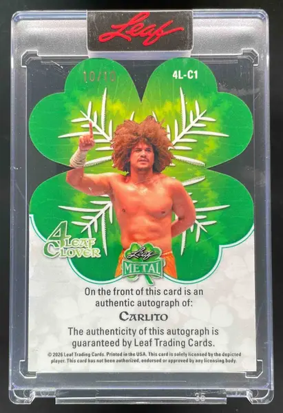 2026 Leaf St. Patrick's Day 4 Leaf Clover Prismatic Silver #C1 Carlito Auto /10