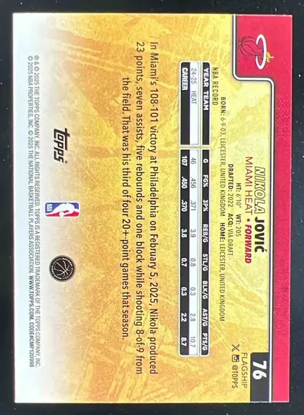 2025-26 Topps Golden Mirror Image Variation SSP #76 Nikola Jovic