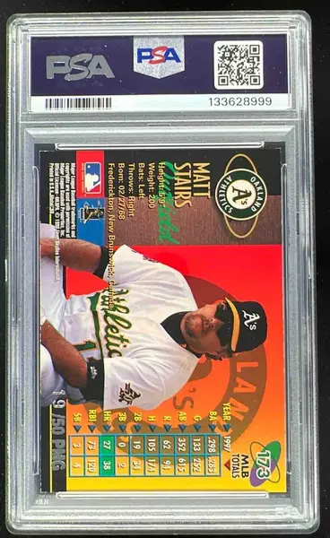 1998 Fleer Metal Universe Precious Metal Gems #173 Matt Stairs /50 PSA 7