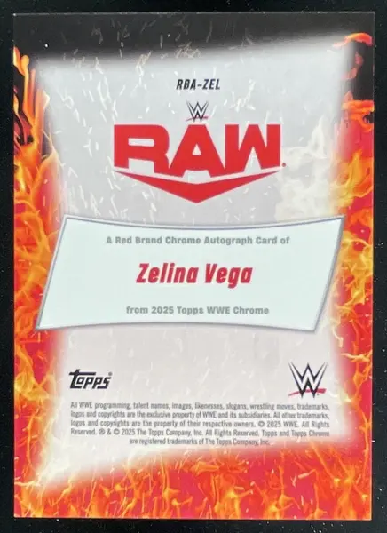 2025 Topps Chrome WWE Red Brand Chrome Autographs #RBA-ZEL Zelina Vega Auto