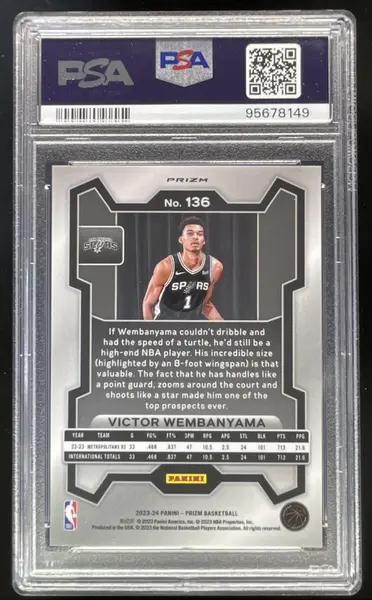 2023-24 Panini Prizm Prizms Green #136 Victor Wembanyama RC PSA 10