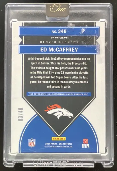 2024 Panini One Once in a Franchise Autographs Green #348 Ed McCaffrey Auto /40