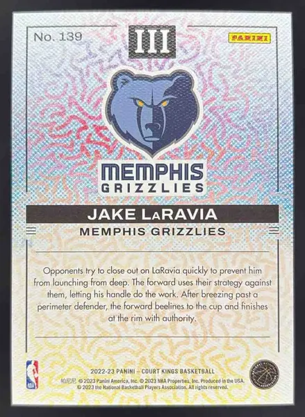 2022-23 Panini Court Kings #139 Jake LaRavia Tier Three RC
