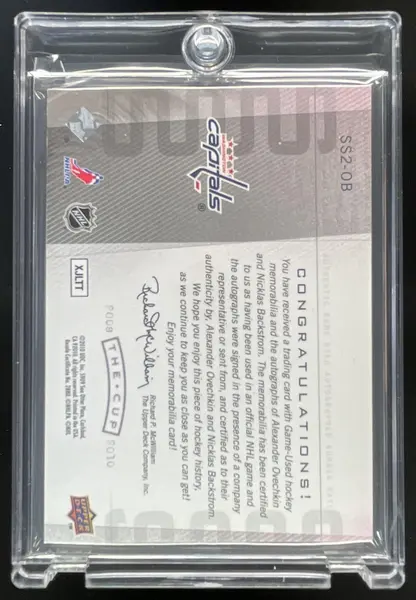 2009 The Cup Scripted Swatches Dual Alexander Ovechkin Nicklas Backstrom Auto /5