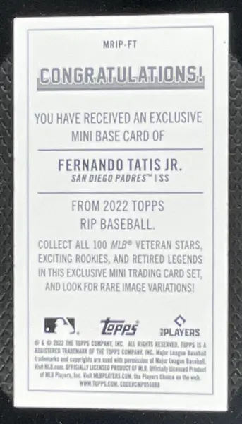 2022 Topps Rip Mini Black #MRIP-FT Fernando Tatis Jr./50