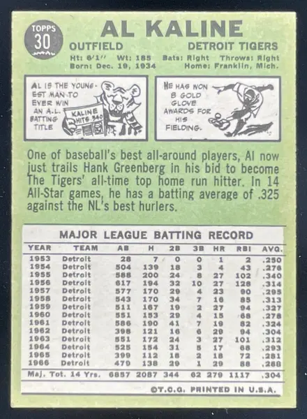 1967 Topps #30 Al Kaline