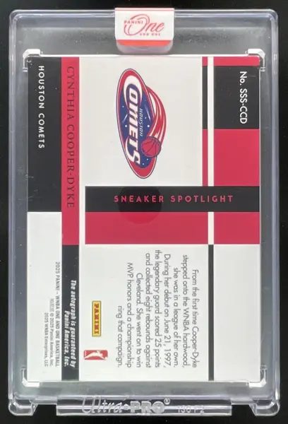 2025 One and One WNBA Sneaker Spotlight #7 Cynthia Cooper Auto /99