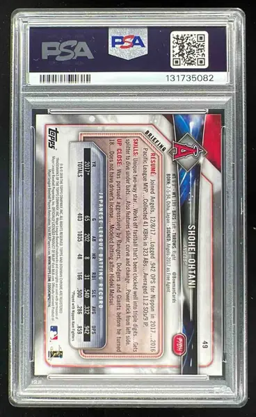 2018 Bowman #49 Shohei Ohtani RC PSA 9 on Fanatics Collect