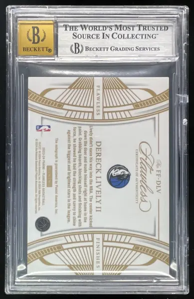 2023-24 Panini Flawless Finishes Gold #FF-DLV Dereck Lively II RC Auto /10 BGS 9