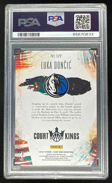 2018-19 Panini Court Kings #117 Luka Doncic RC PSA 10 on Fanatics