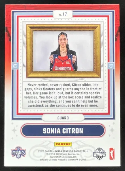 2025 Donruss WNBA Franchise Features Press Proof Purple #17 Sonia Citron RC