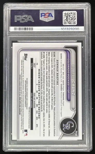 2024 Bowman Chrome Prospect Autographs #CPA-RCA Robert Calaz RC Auto PSA 10