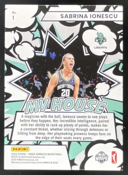 2025 Panini Donruss WNBA My House Diamond #1 Sabrina Ionescu