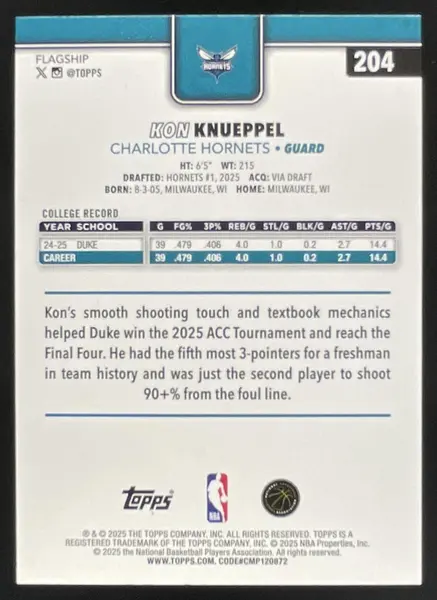 2025-26 Topps Crackleboard Foil #204 Kon Knueppel