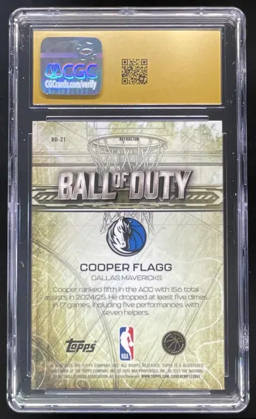 2025-26 Topps Chrome Ball of Duty Refractor #BD-21 Cooper Flagg RC CGC 10