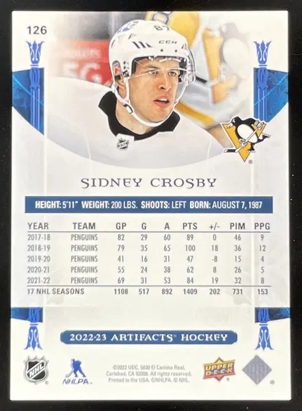 2022-23 Upper Deck Artifacts Ruby #126 Sidney Crosby /499
