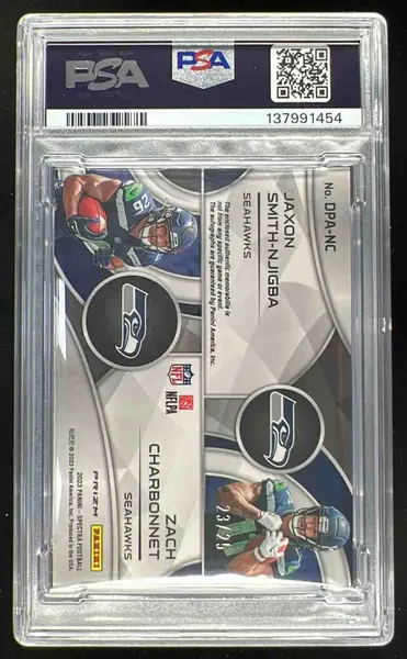 2023 Spectra Neon Pink Jaxon Smith-Njigba Zach Charbonnet RC Auto