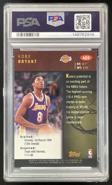 1998-99 Topps Autographs #AG9 Kobe Bryant Auto PSA 6
