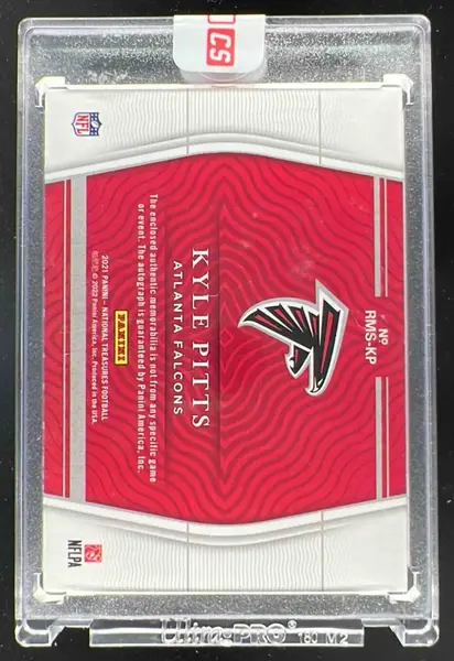2021 National Treasures Rookie Material RPS Black #RMS-KP Kyle Pitts RC Auto /5