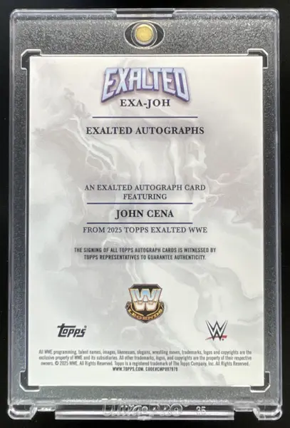 2025 Topps Exalted Autographs Blue #EXA-JOH John Cena Auto /25