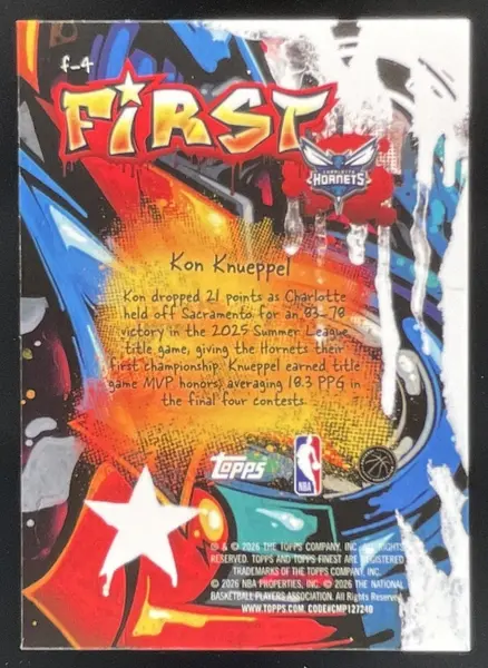2025-26 Topps Finest First X-Fractor #F-4 Kon Knueppel RC