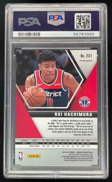 2019-20 Panini Mosaic Green Mosaic #231 Rui Hachimura RC PSA 10