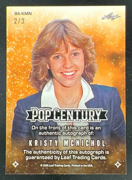 2025 Leaf Metal Pop Century Prismatic Blue Kristy McNichol Autograph Auto /3