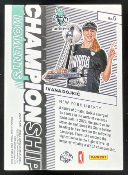 2025 Panini Donruss WNBA Championship Moments #6 Ivana Dojkic /99