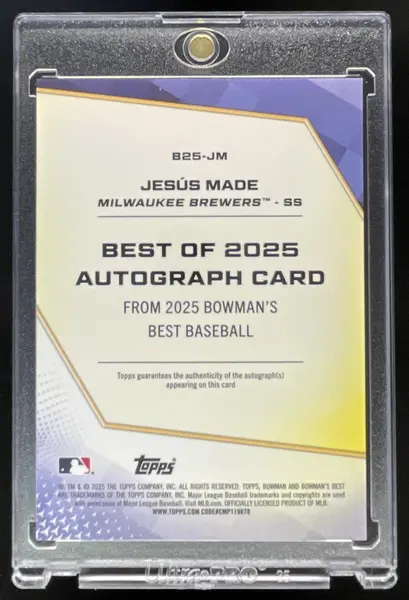 2025 Bowman Bowman's Best of 2025 Orange #B25-JM Jesus Made Auto /25