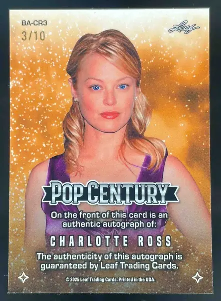 2025 Leaf Metal Pop Century Crystal Silver #BA-CR3 Charlotte Ross Auto /10