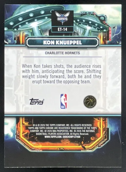 2025-26 Topps Cosmic Chrome Extraterrestrial Talent #ET-14 Kon Knueppel RC