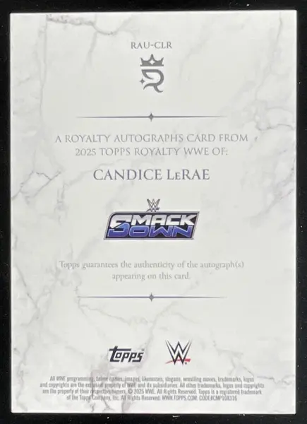 2025 Topps Royalty WWE Royalty Autographs Blue #RAU-CLR Candice LeRae Auto /25