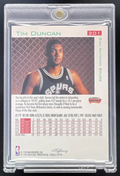 1997-98 Fleer Traditions Tiffany #201 Tim Duncan RC