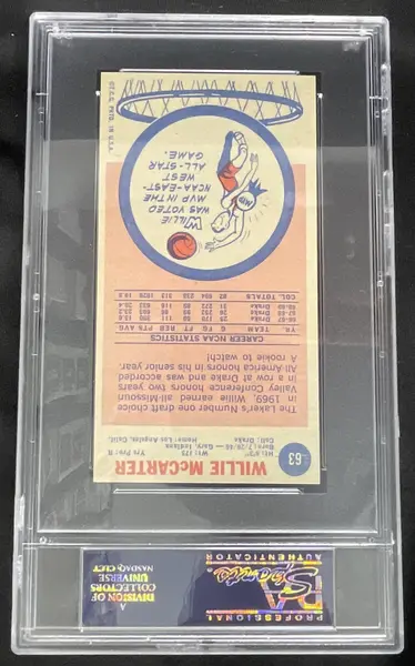 1969-70 Topps #63 Willie McCarter RC PSA 8