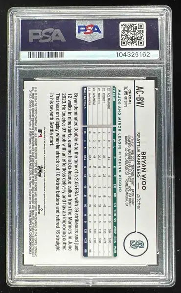 2024 Topps Chrome Gold Refractor #AC-BW Bryan Woo Autograph RC