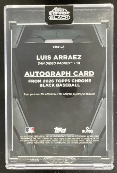 2026 Topps Chrome Black Autographs Purple Refractor #CBA-LA Luis Arraez Auto /75