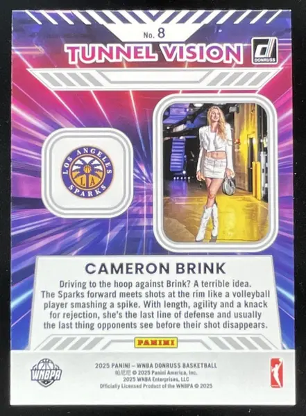 2025 Panini Donruss WNBA Tunnel Vision Diamond #8 Cameron Brink
