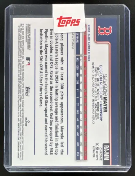 2025 Topps Chrome Update Autograph Refractor #RA-MM Marcelo Mayer RC Auto /499