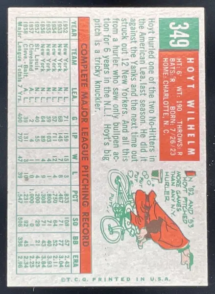 1959 Topps #349 Hoyt Wilhelm UER
