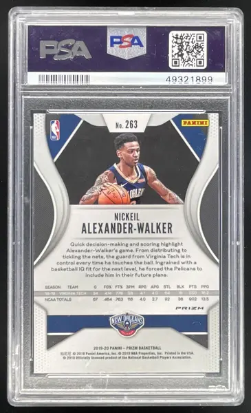2019-20 Panini Prizm Prizms Silver #263 Nickeil Alexander-Walker RC PSA 10