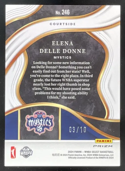 2024 Panini Select WNBA Gold Prizms #246 Elena Delle Donne Courtside /10