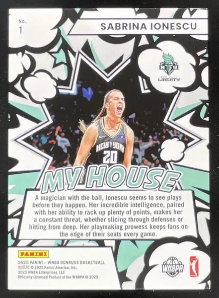 2025 Panini Donruss WNBA My House Holo Laser #1 Sabrina Ionescu /99