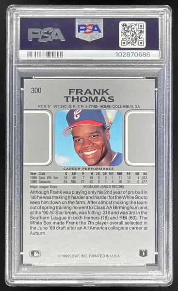 1990 Leaf #300 Frank Thomas UER RC PSA 9