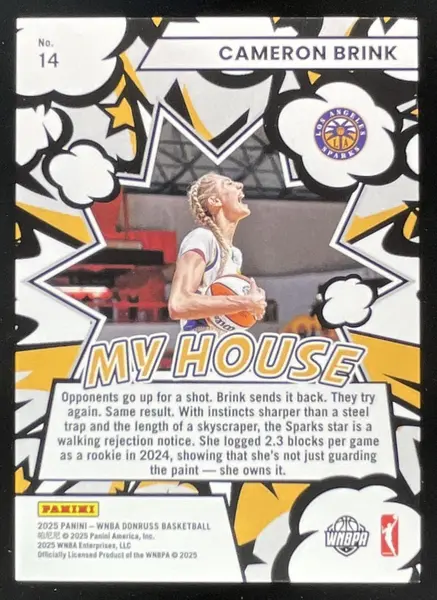 2025 Panini Donruss WNBA My House Green Fireworks #14 Cameron Brink /399