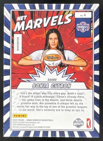 2025 Panini Donruss WNBA Net Marvels Diamond #4 Sonia Citron RC